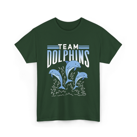 Team Dolphins Dolphin Lover T-Shirt - Forest Green