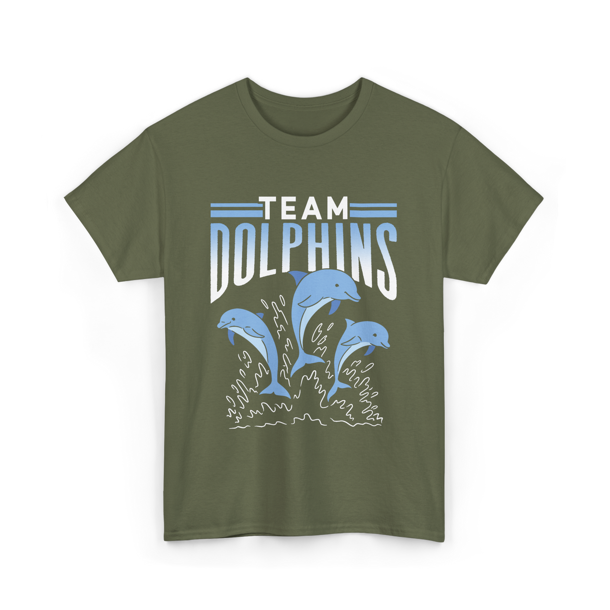 Team Dolphins Dolphin Lover T-Shirt - Military Green