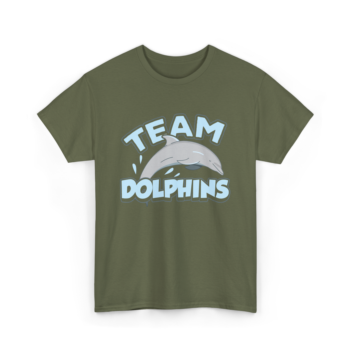 Team Dolphins Dolphin Lover T-Shirt - Military Green