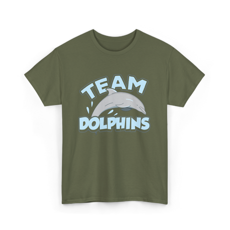 Team Dolphins Dolphin Lover T-Shirt - Military Green