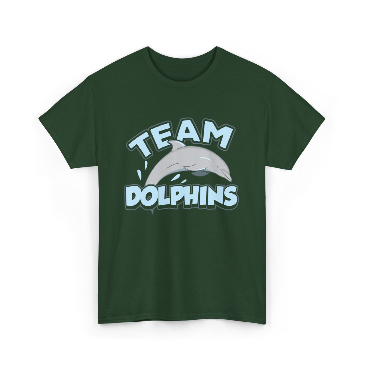 Team Dolphins Dolphin Lover T-Shirt - Forest Green