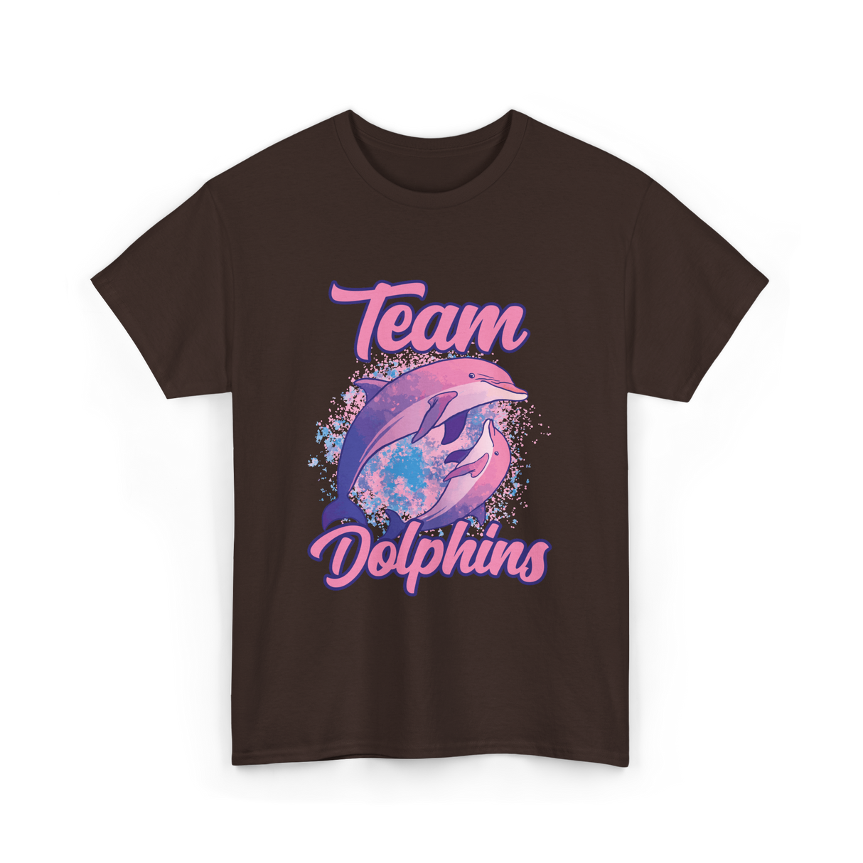 Team Dolphins Dolphin Lover T-Shirt - Dark Chocolate