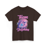 Team Dolphins Dolphin Lover T-Shirt - Dark Chocolate