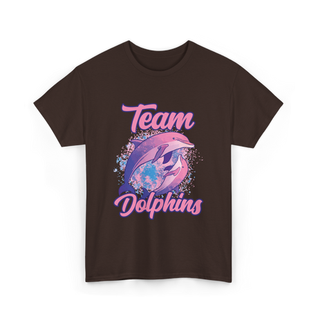 Team Dolphins Dolphin Lover T-Shirt - Dark Chocolate