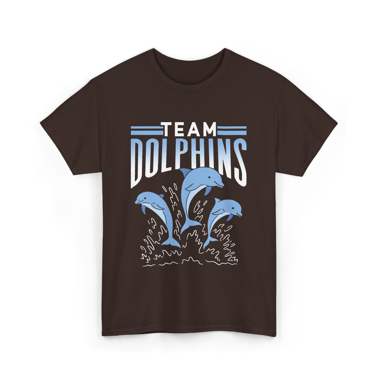 Team Dolphins Dolphin Lover T-Shirt - Dark Chocolate