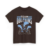 Team Dolphins Dolphin Lover T-Shirt - Dark Chocolate