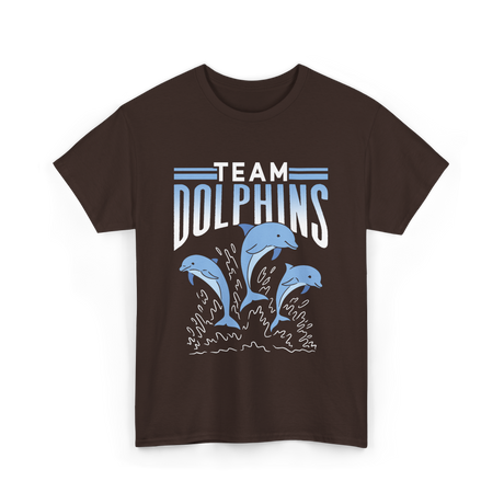 Team Dolphins Dolphin Lover T-Shirt - Dark Chocolate