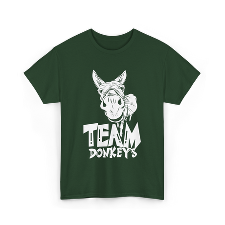 Team Donkeys Animal Farm Donkey T-Shirt - Forest Green