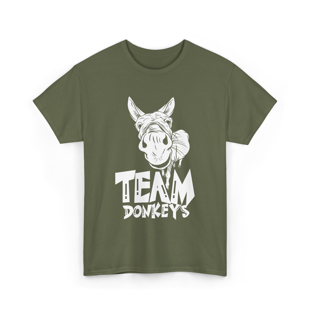 Team Donkeys Animal Farm Donkey T-Shirt - Military Green