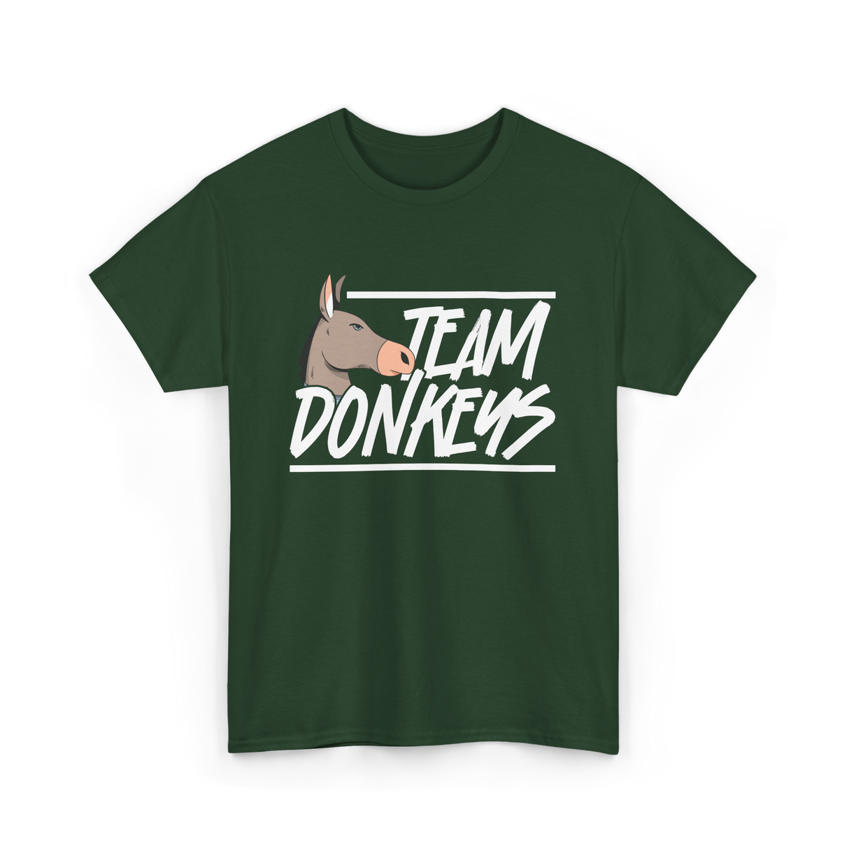 Team Donkeys Donkey Animal Lover T-Shirt - Forest Green