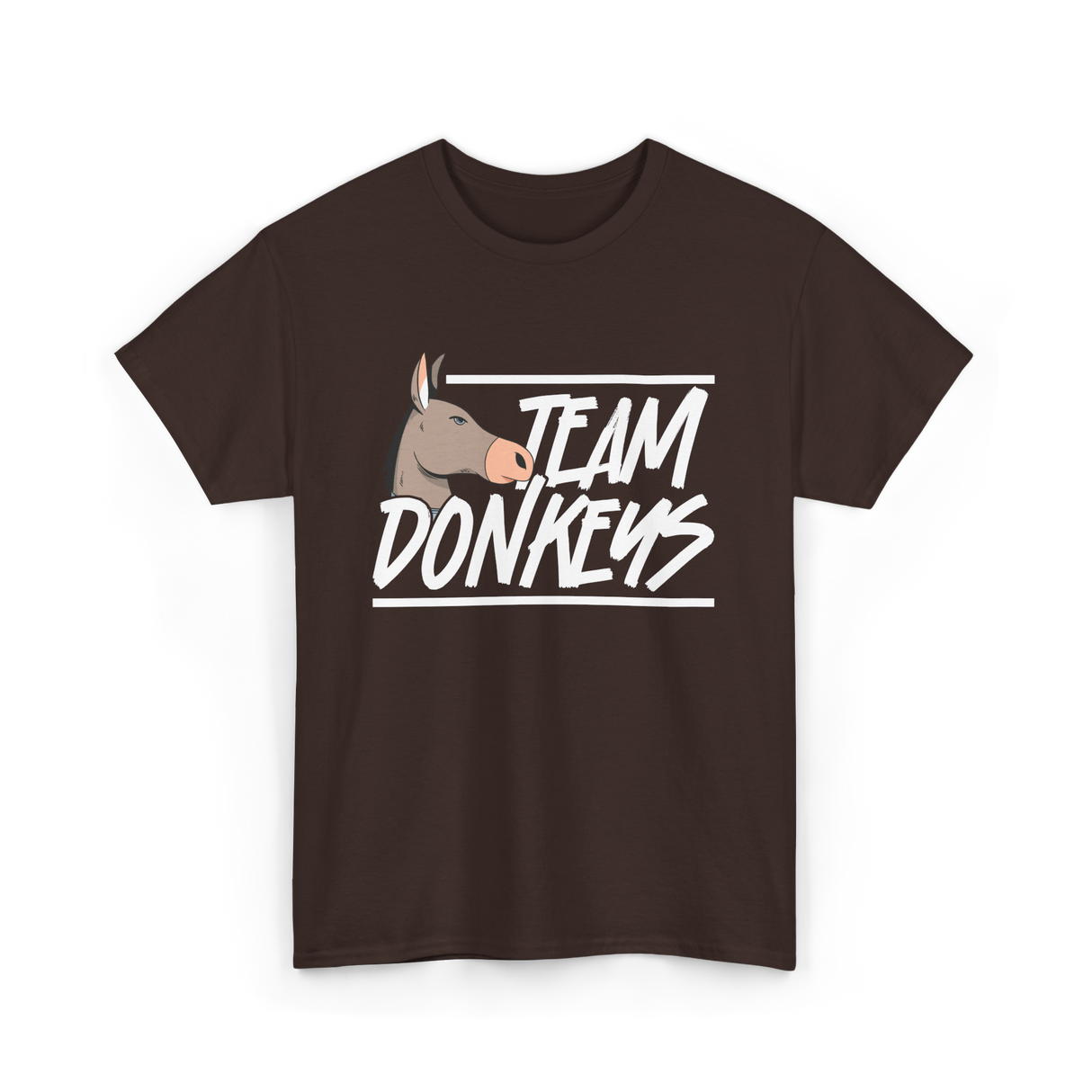 Team Donkeys Donkey Animal Lover T-Shirt - Dark Chocolate