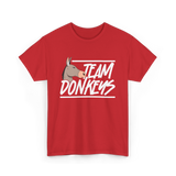 Team Donkeys Donkey Animal Lover T-Shirt - Red