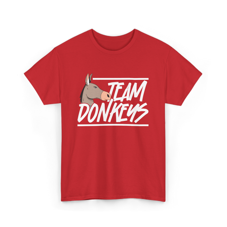 Team Donkeys Donkey Animal Lover T-Shirt - Red