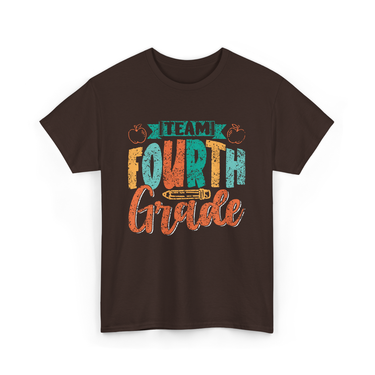 Team Fourth Grade Teacher Education T-Shirt - Dark Chocolate