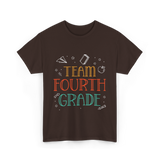 Team Fourth Grade Teacher Education T-Shirt - Dark Chocolate