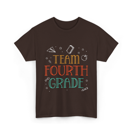 Team Fourth Grade Teacher Education T-Shirt - Dark Chocolate