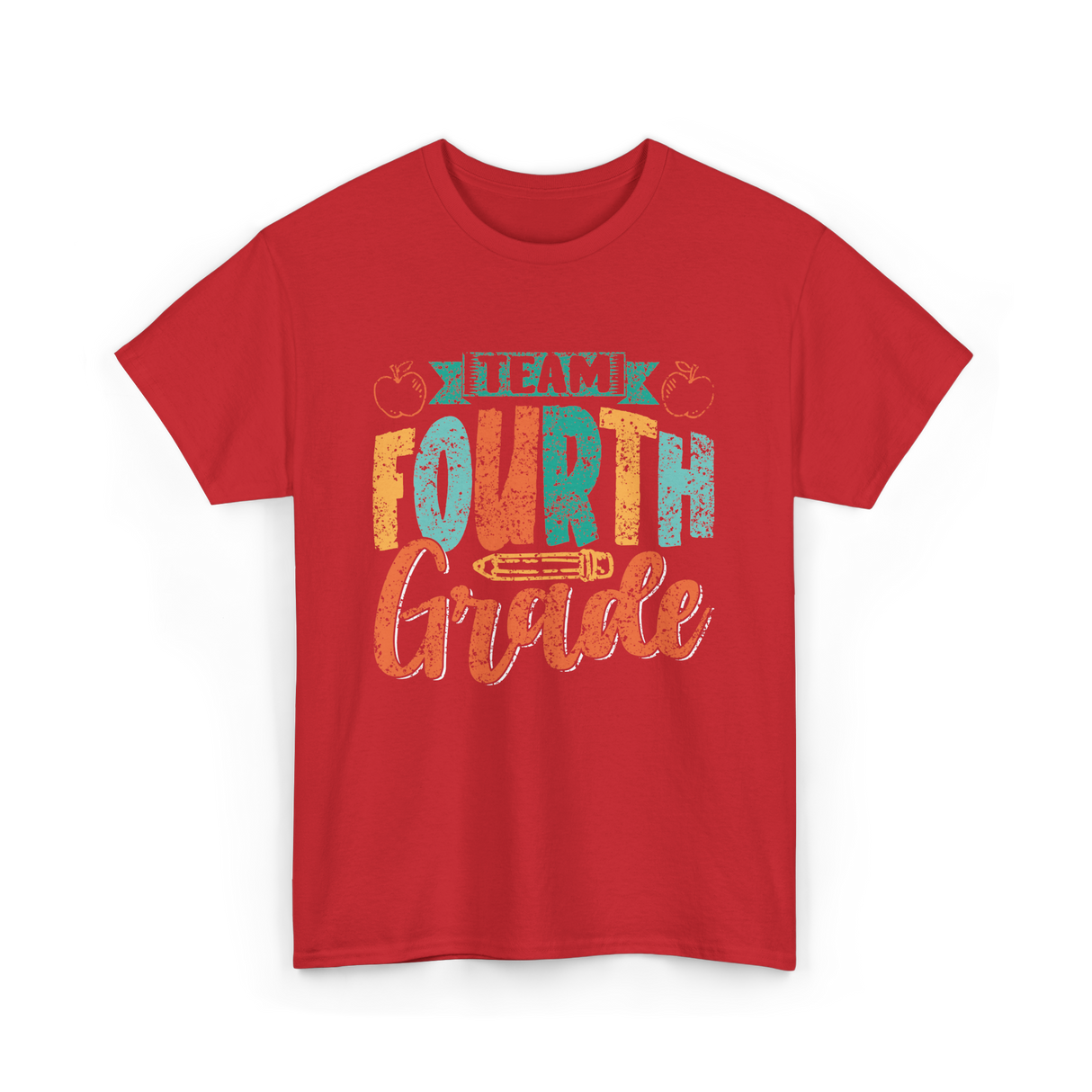 Team Fourth Grade Teacher Education T-Shirt - Red