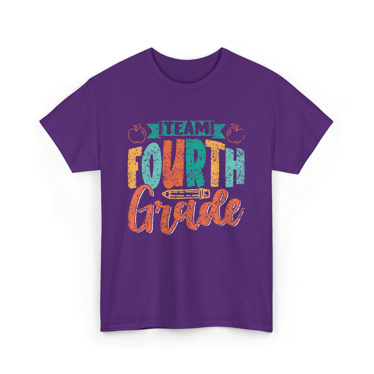 Team Fourth Grade Teacher Education T-Shirt - Purple