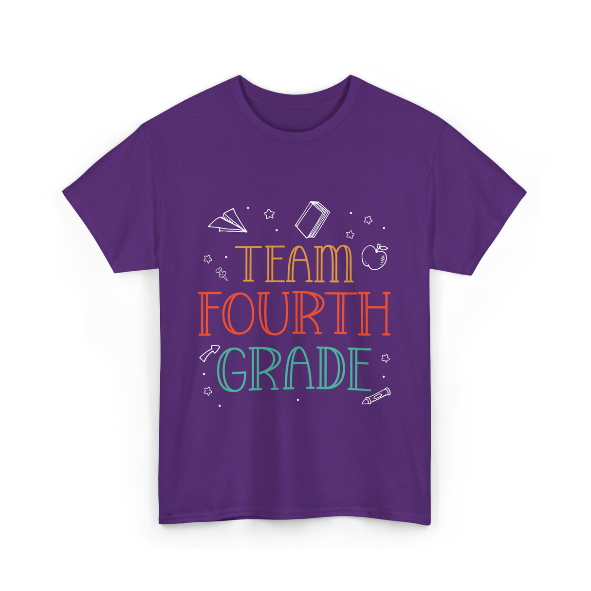 Team Fourth Grade Teacher Education T-Shirt - Purple