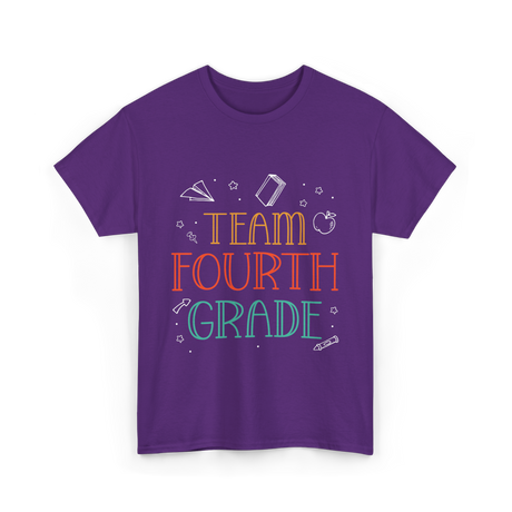 Team Fourth Grade Teacher Education T-Shirt - Purple