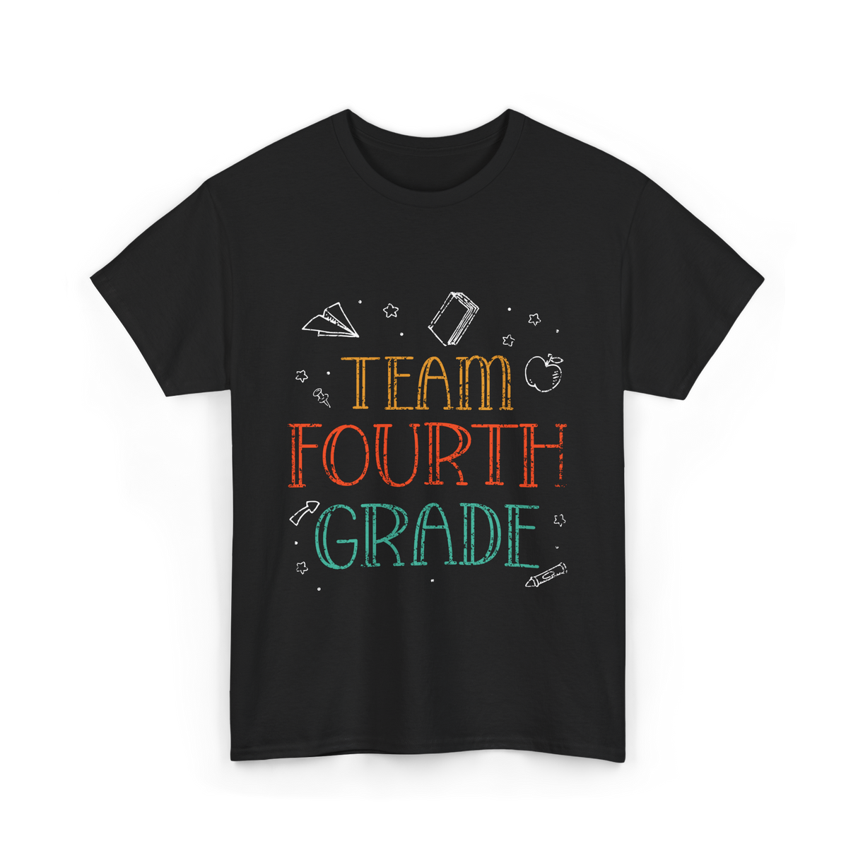 Team Fourth Grade Teacher School T-Shirt - Black