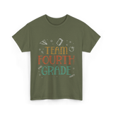 Team Fourth Grade Teacher School T-Shirt - Military Green