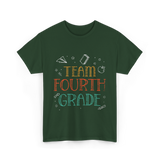 Team Fourth Grade Teacher School T-Shirt - Forest Green