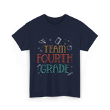 Team Fourth Grade Teacher School T-Shirt - Navy