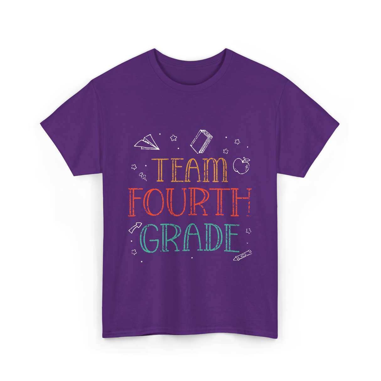 Team Fourth Grade Teacher School T-Shirt - Purple