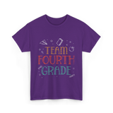 Team Fourth Grade Teacher School T-Shirt - Purple