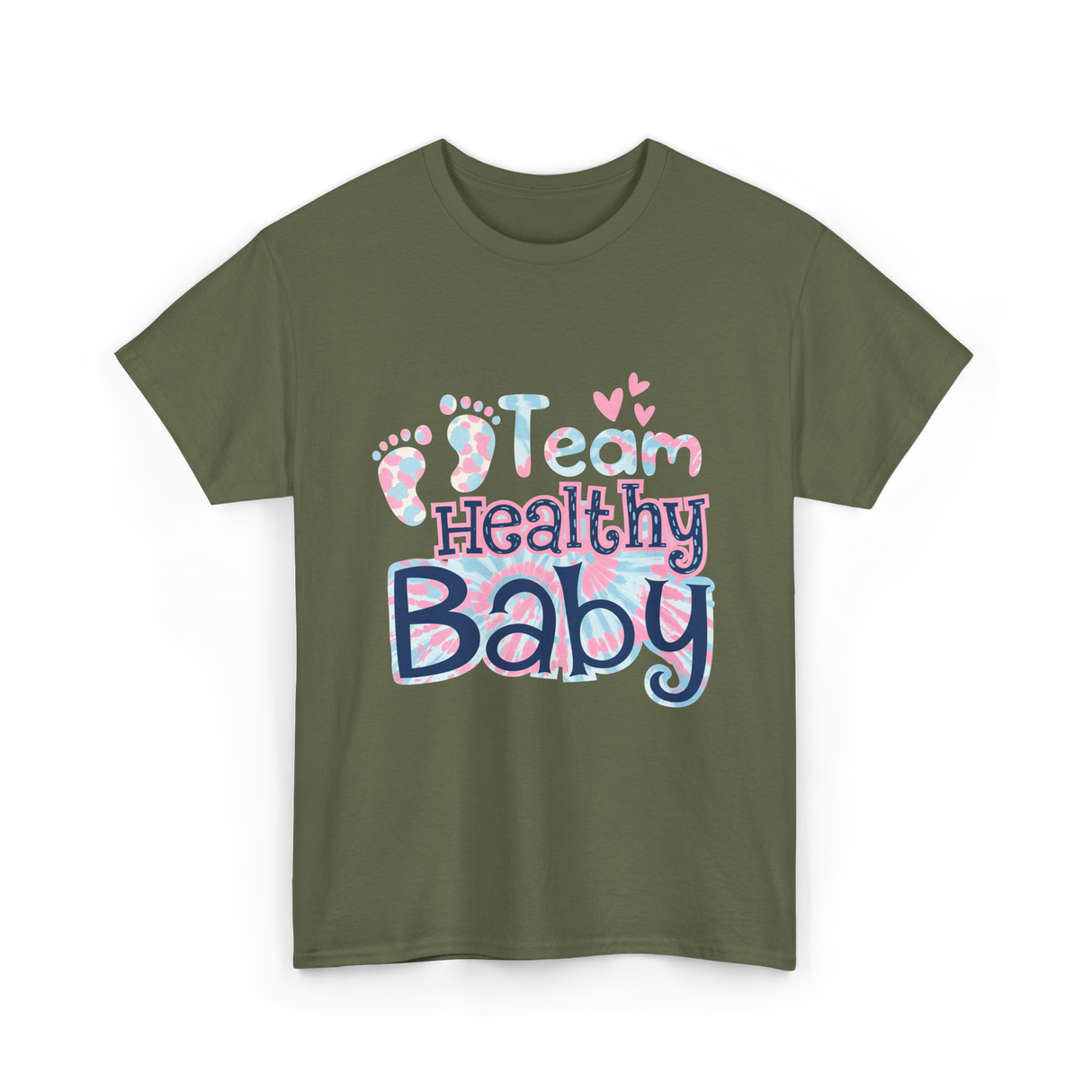 Team Healthy Baby Newborn Infant Care T-Shirt - Military Green