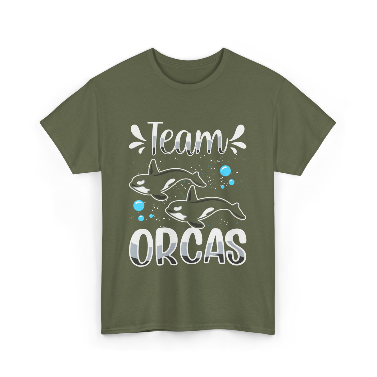 Team Orcas Orca Sea Conservation T-Shirt - Military Green