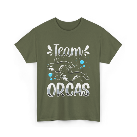 Team Orcas Orca Sea Conservation T-Shirt - Military Green