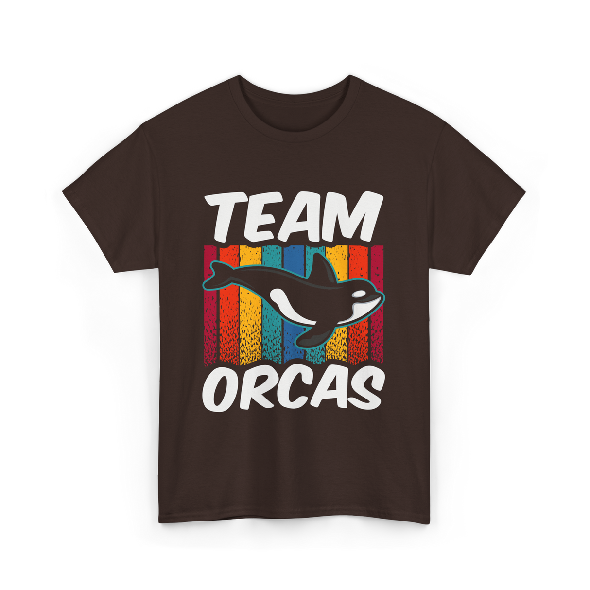 Team Orcas Orca Whale T-Shirt - Dark Chocolate