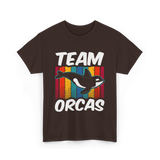 Team Orcas Orca Whale T-Shirt - Dark Chocolate