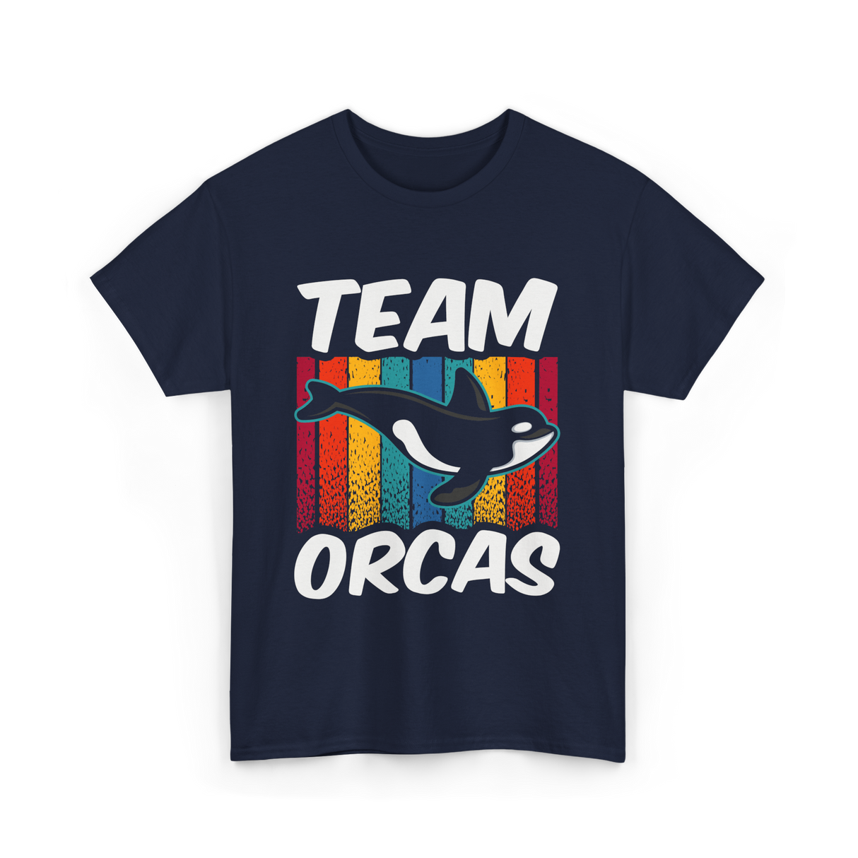 Team Orcas Orca Whale T-Shirt - Navy