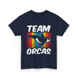 Team Orcas Orca Whale T-Shirt - Navy