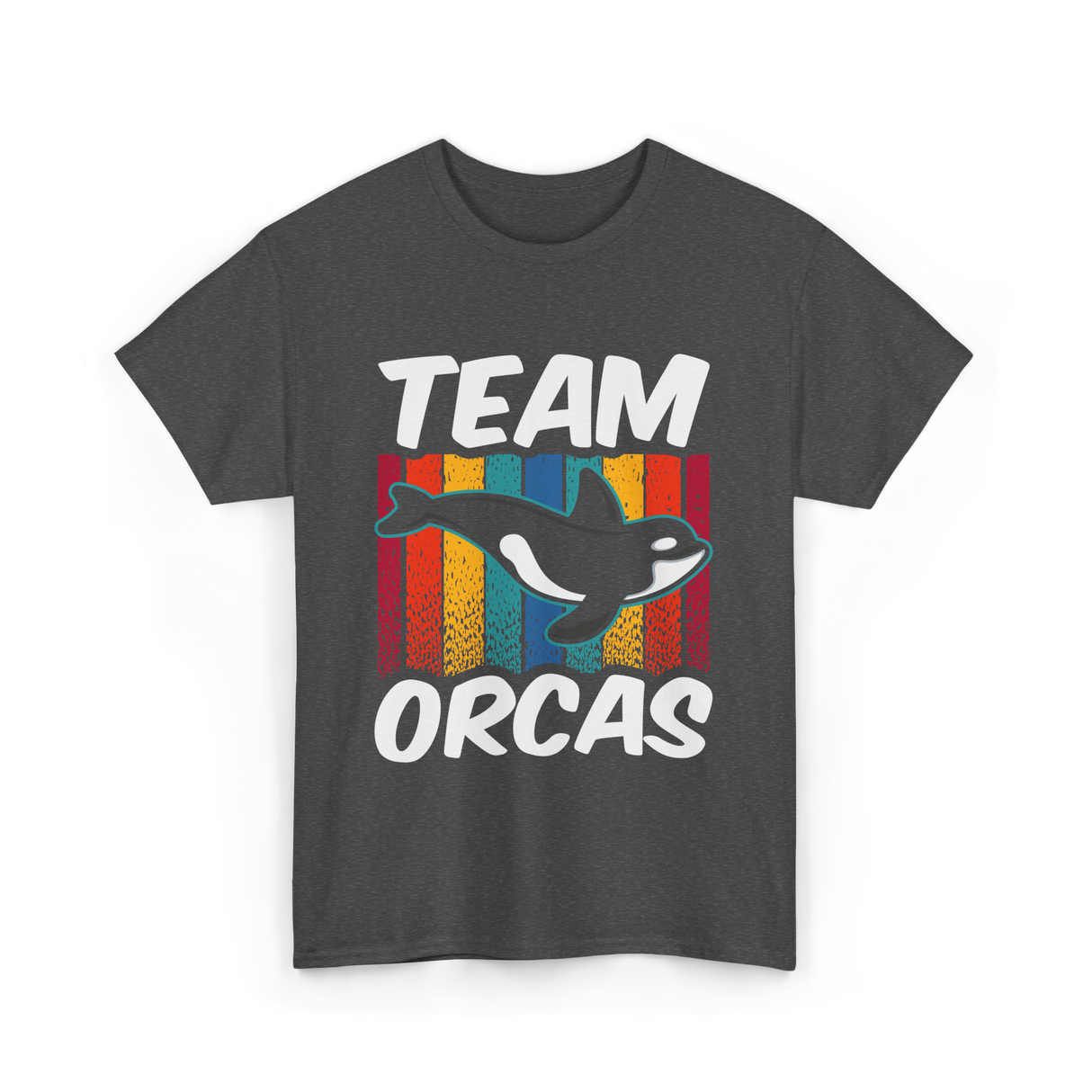 Team Orcas Orca Whale T-Shirt - Dark Heather