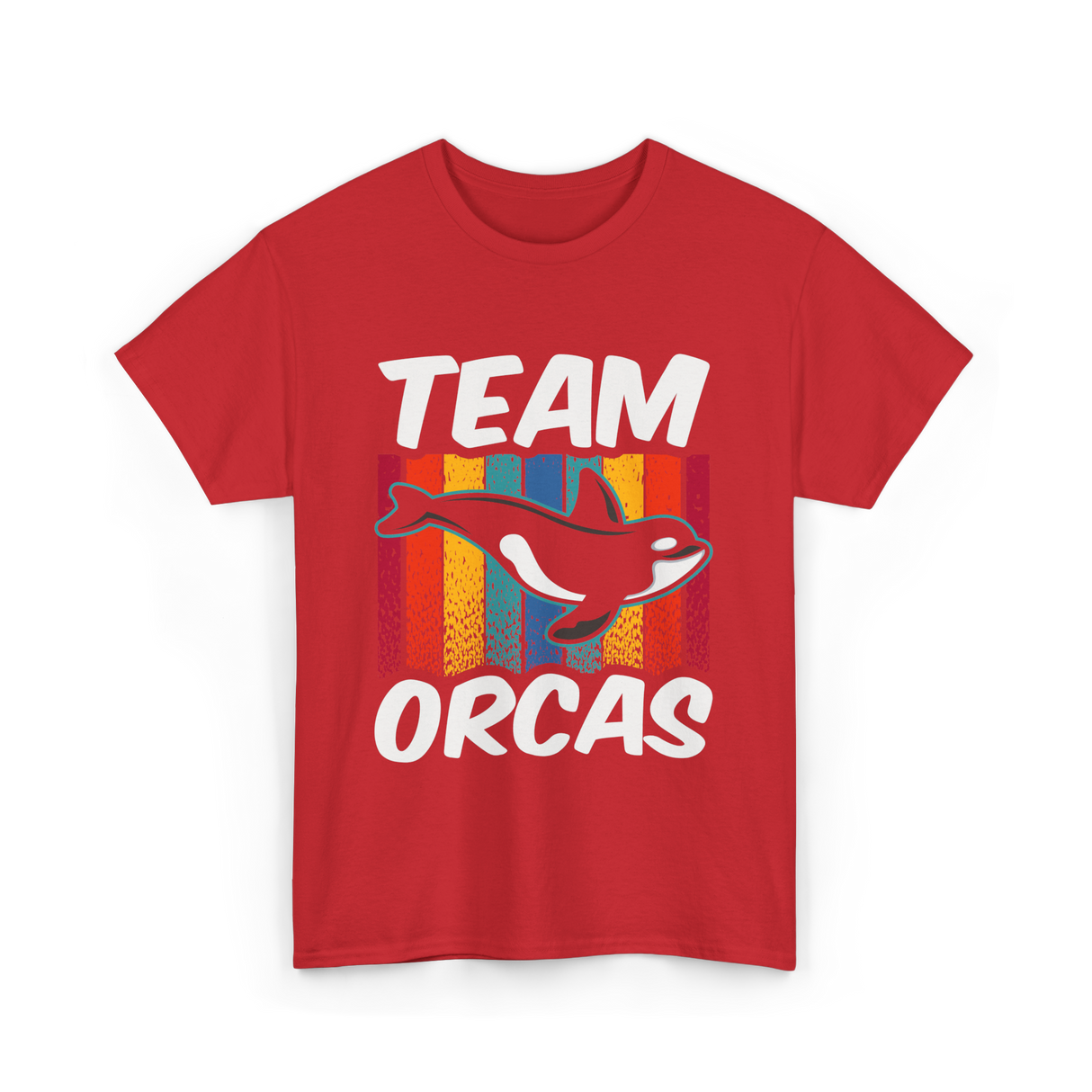 Team Orcas Orca Whale T-Shirt - Red