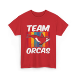 Team Orcas Orca Whale T-Shirt - Red