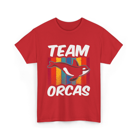 Team Orcas Orca Whale T-Shirt - Red