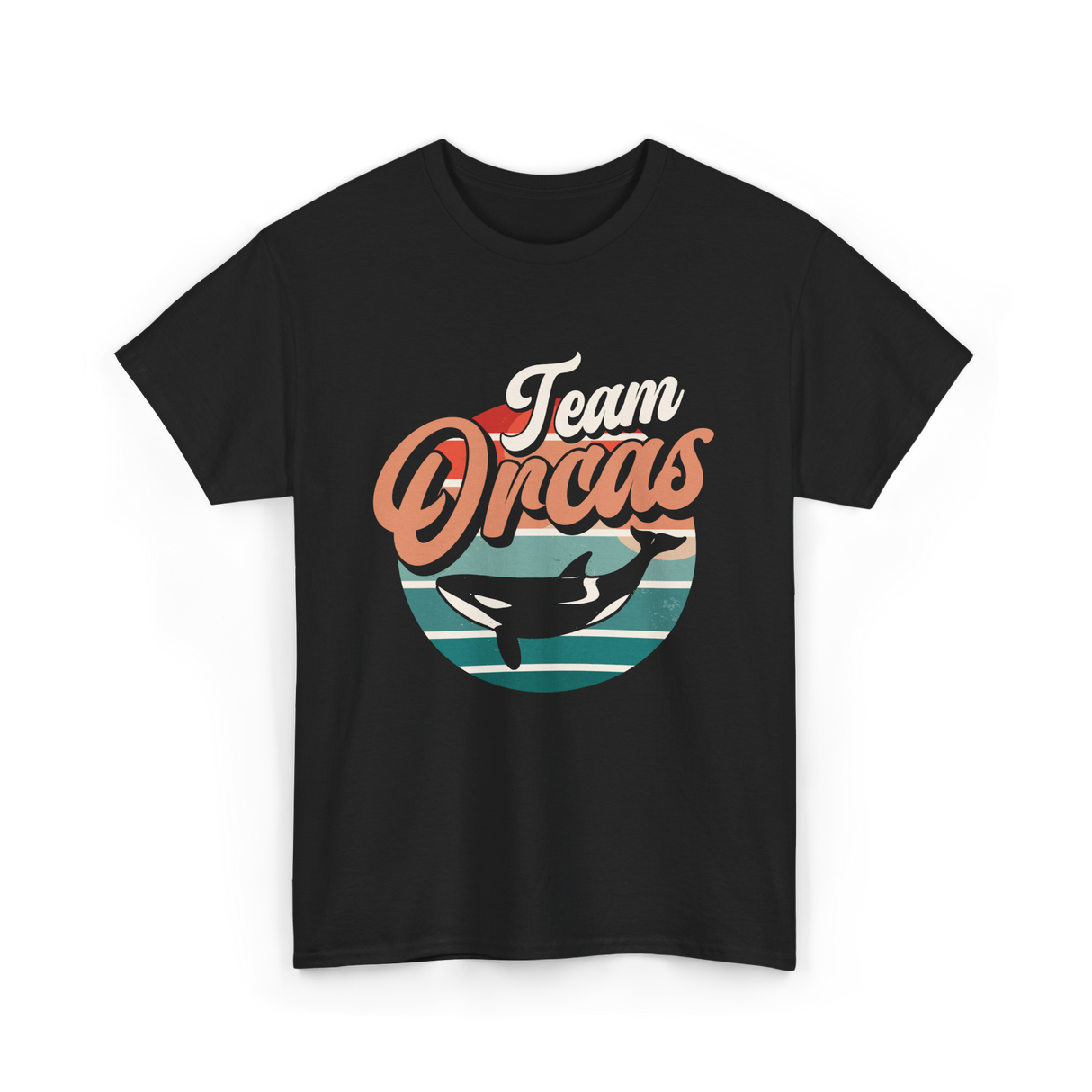 Team Orcas Whale Orca T-Shirt - Black