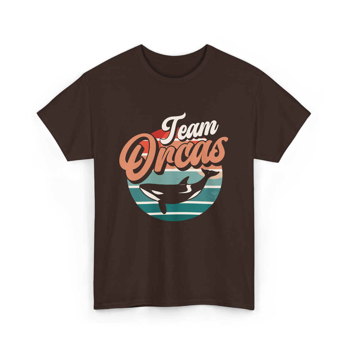 Team Orcas Whale Orca T-Shirt - Dark Chocolate