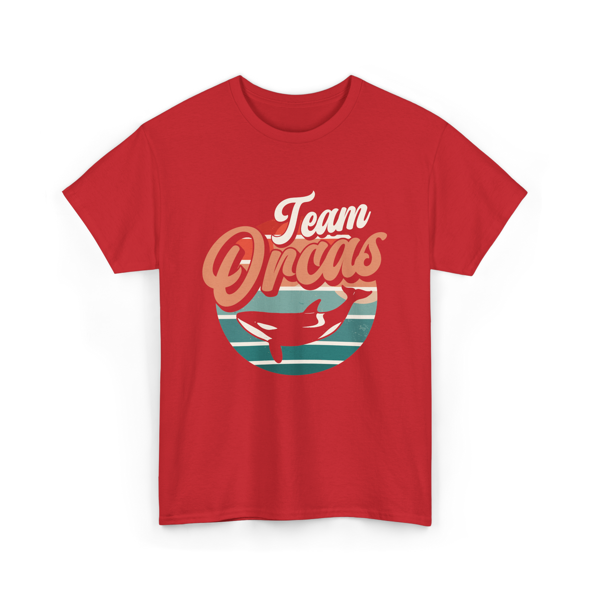 Team Orcas Whale Orca T-Shirt - Red