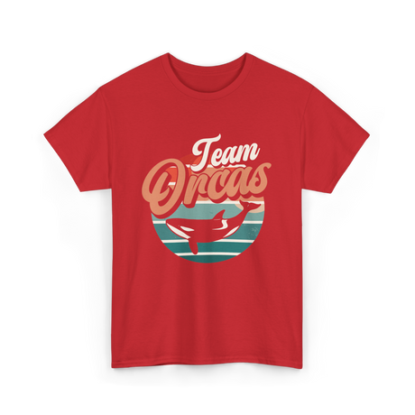 Team Orcas Whale Orca T-Shirt - Red