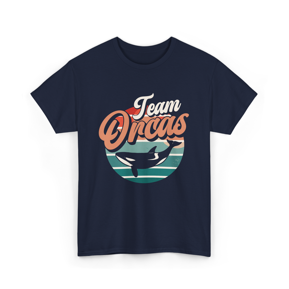 Team Orcas Whale Orca T-Shirt - Navy