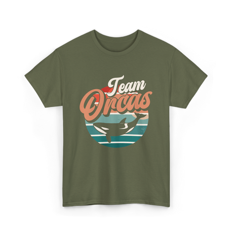 Team Orcas Whale Orca T-Shirt - Military Green