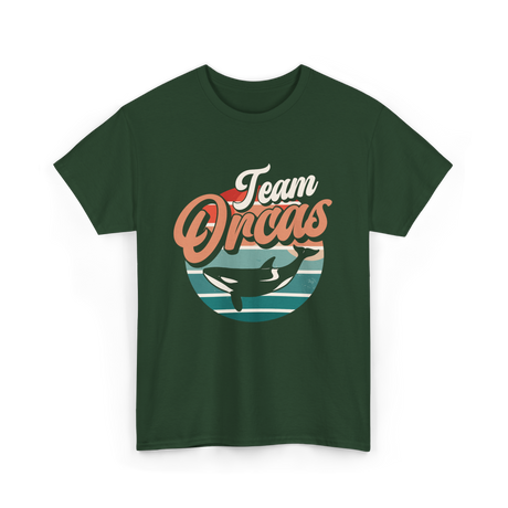 Team Orcas Whale Orca T-Shirt - Forest Green