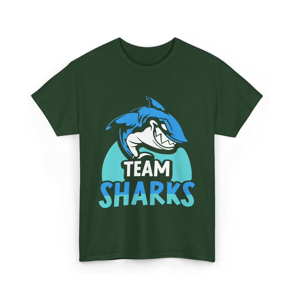 Team Sharks Shark Lover T-Shirt - Forest Green