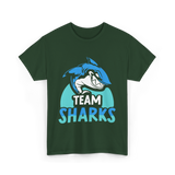 Team Sharks Shark Lover T-Shirt - Forest Green